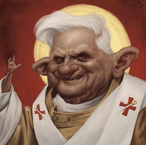 Прикольные картинки - карикатуры - шаржи. Папа римский Бенедикт XVI