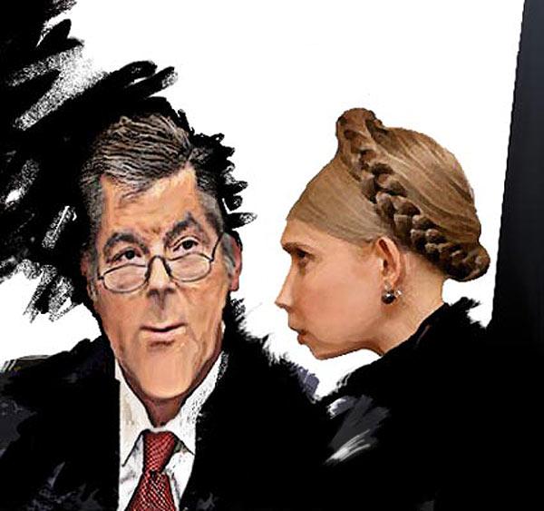 Шаржи и карикатуры на политиков. Виктор Ющенко и Юлия Тимошенко