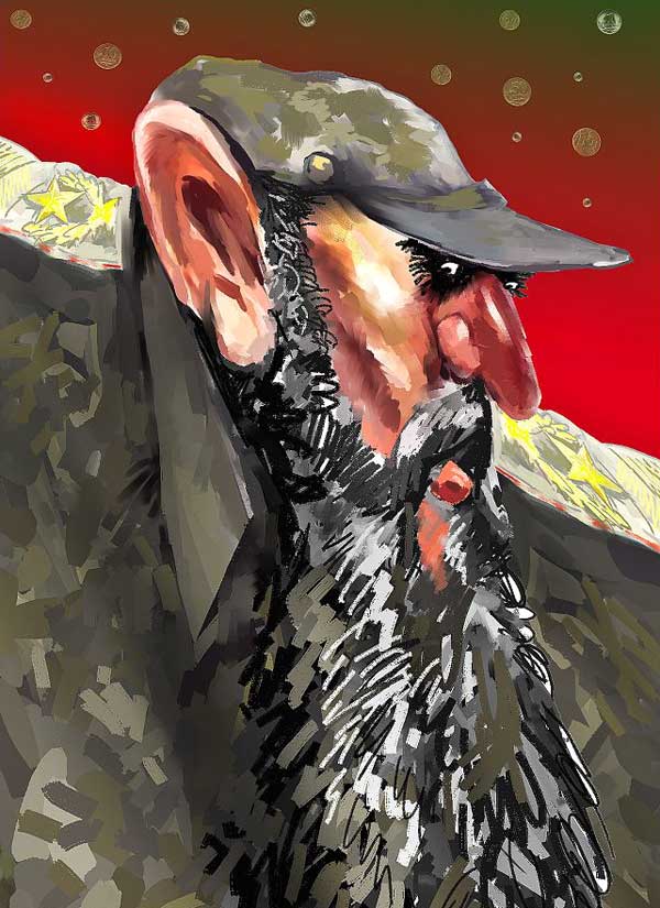 Шаржи и карикатуры на политиков. Фидель Кастро. Автор - Олег Беседин