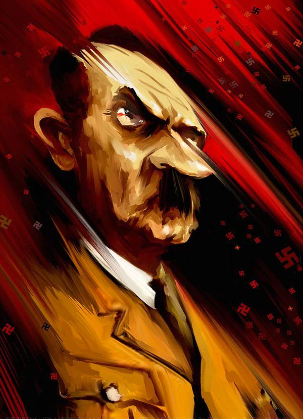 Шаржи и карикатуры на политиков. Адольф Гитлер. Автор - Олег Беседин