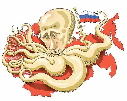 шарж - карикатура "Владимир Путин - Спрут"